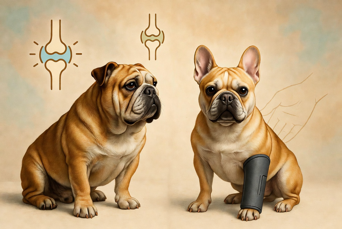 Joint and ligament Issues English and French Bulldogs.